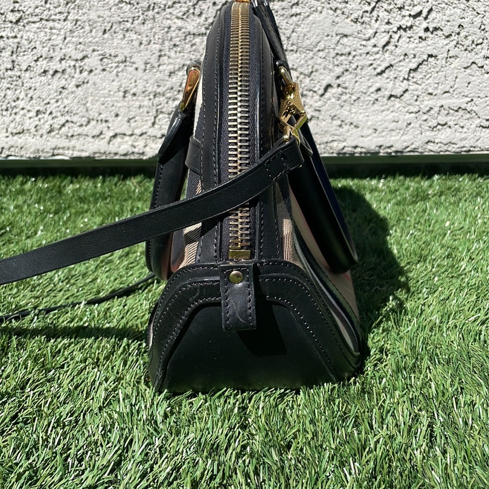 Authentic Burberry Leather Trimmed Exploded Check… - image 3